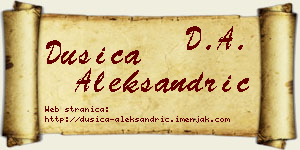 Dušica Aleksandrić vizit kartica